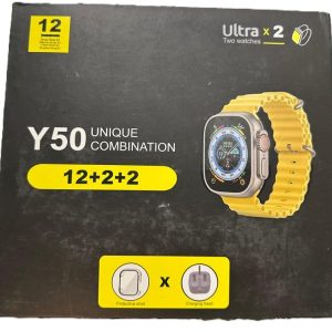 پک ساعت هوشمند مدل Y50 با بدنه استیل و بند سیلیکونی